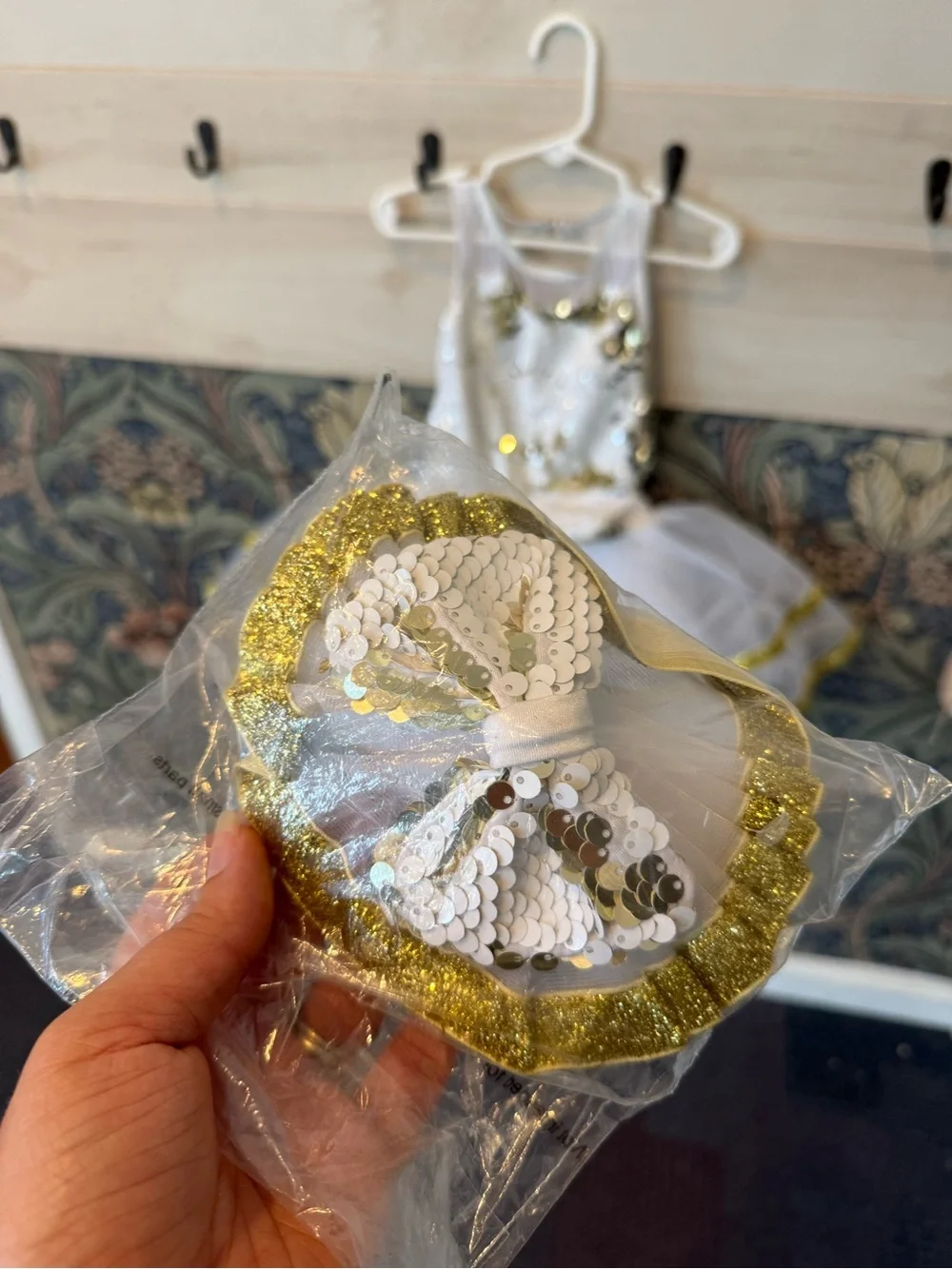 NEW!  Weissman white and gold sequin ballet tutu dance recital solo costume